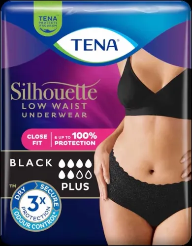 TENA Silhouette Plus Lage Taille Zwart verpakking